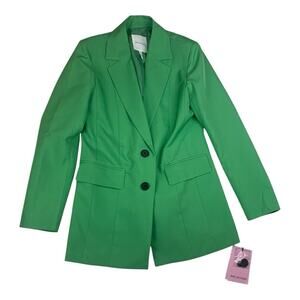 Avec Les Filles women's XS new Green Tailored Blazer with Notched Lapels apple